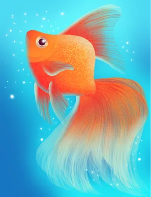 Золотая рыбка, рисунок, мокрая …» — создано в Шедевруме