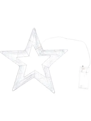Фигура новогодняя 20см "Белая звезда" контур, на батарейках - Элимканц