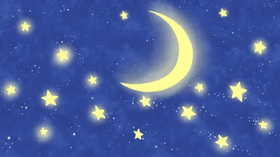 Детский день посох ночное небо звездное небо луна Фон Обои Изображение для  бесплатной загрузки - Pngtree