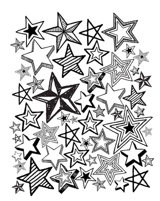 Нарисованные от руки милые пятиугольные звезды изображение_Фото номер  649834086_PSD Формат изображения_